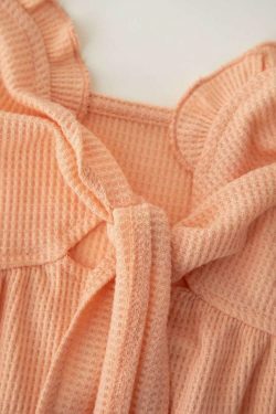 Coquette Aesthetic Frill Trim Knot Front Tube Top - Y2K Fashion Statement Piece