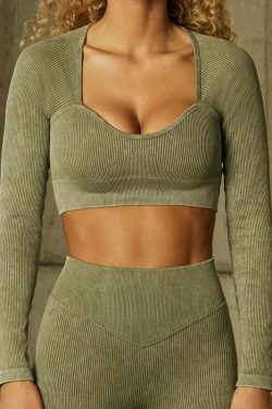 Coquette Aesthetic Frosted Bra and Hip-Lifting Yoga Suit