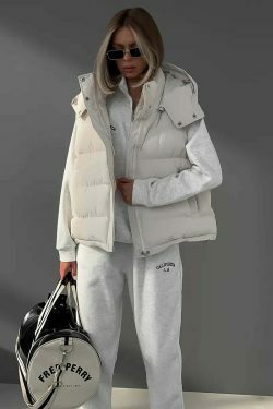 Coquette Aesthetic Frosty Fusion Puffer Vest