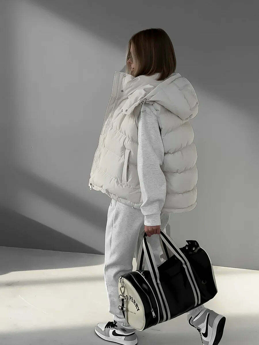 Coquette Aesthetic Frosty Fusion Puffer Vest Coquette Aesthetic Frosty Fusion Puffer Vest