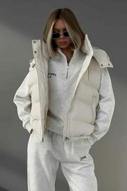 Coquette Aesthetic Frosty Fusion Puffer Vest