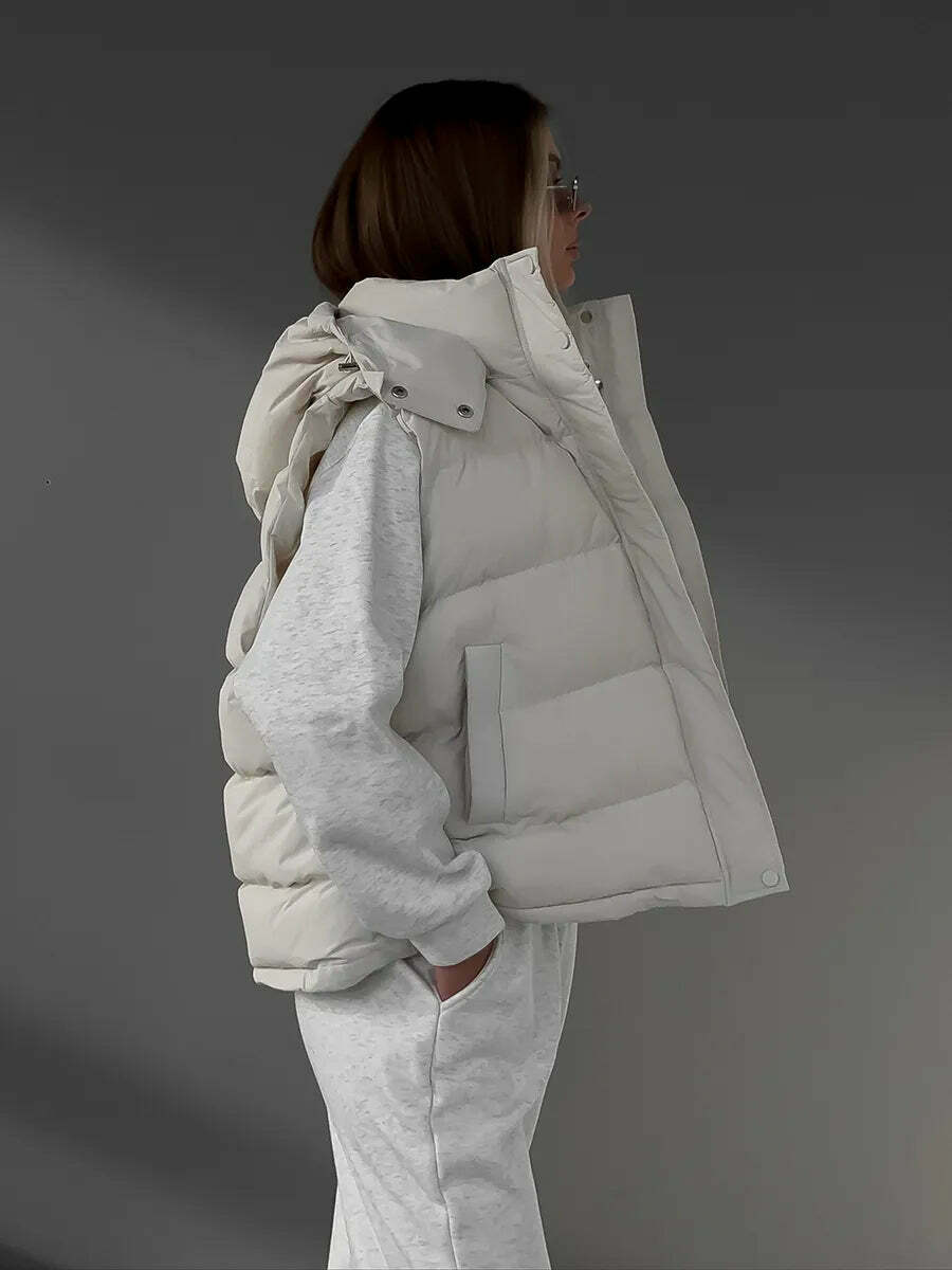 Coquette Aesthetic Frosty Fusion Puffer Vest Coquette Aesthetic Frosty Fusion Puffer Vest