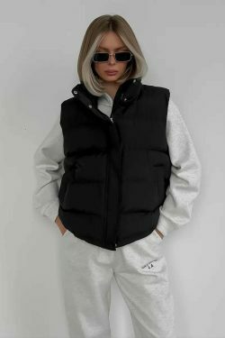 Coquette Aesthetic Frosty Fusion Puffer Vest