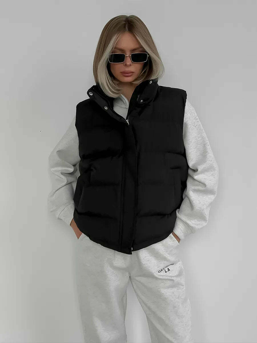 Coquette Aesthetic Frosty Fusion Puffer Vest Coquette Aesthetic Frosty Fusion Puffer Vest