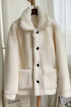 Coquette Aesthetic Fur Overcoat for Women - Y2K Fashion Statement Piece