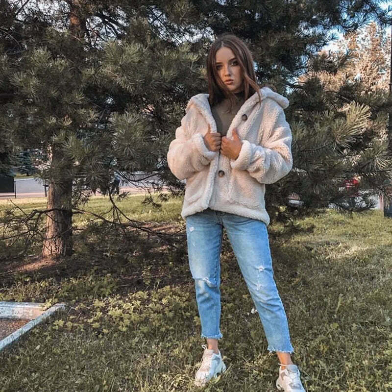 Coquette Aesthetic Fur Overcoat for Women - Y2K Fashion Statement Piece Coquette Aesthetic Fur Overcoat for Women - Y2K Fashion Statement Piece