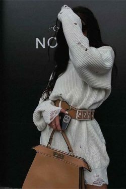 Coquette Aesthetic Fuzzy Knit Sweater Dress - Y2K Fashion for Women