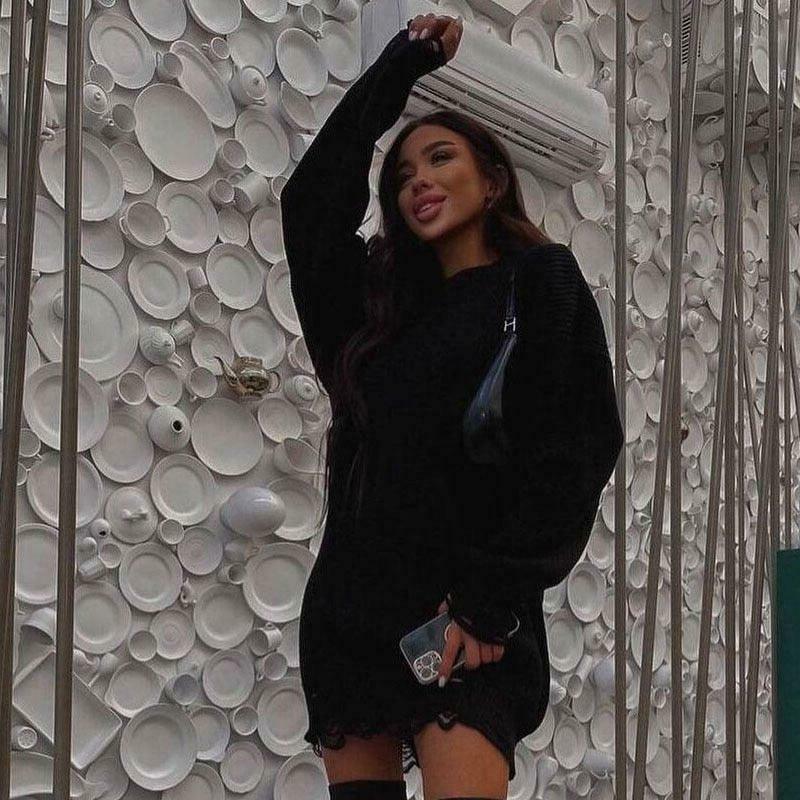 Coquette Aesthetic Fuzzy Knit Sweater Dress - Y2K Fashion for Women Coquette Aesthetic Fuzzy Knit Sweater Dress - Y2K Fashion for Women