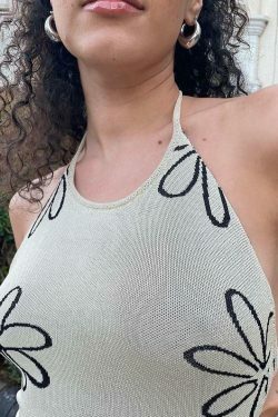 Coquette Aesthetic Gemma Backless Halter Dress - Y2K Fashion Statement for Women