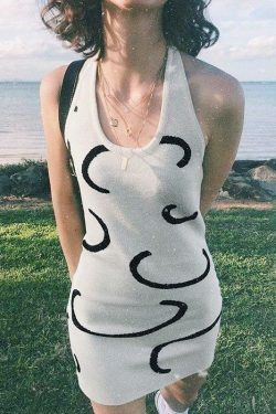 Coquette Aesthetic Gemma Backless Halter Dress - Y2K Fashion Statement for Women