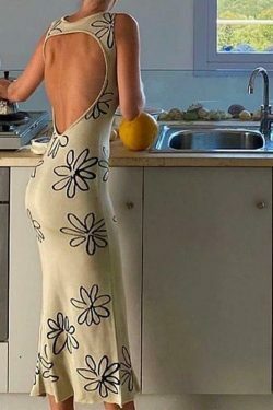 Coquette Aesthetic Gemma Backless Halter Dress - Y2K Fashion Statement for Women