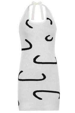 Coquette Aesthetic Gemma Backless Halter Dress - Y2K Fashion Statement for Women