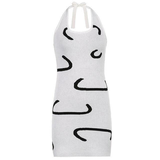 Coquette Aesthetic Gemma Backless Halter Dress - Y2K Fashion Statement for Women