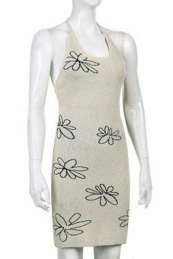 Coquette Aesthetic Gemma Backless Halter Dress - Y2K Fashion Statement for Women