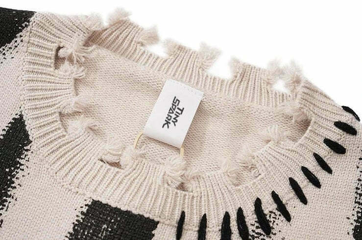 Coquette Aesthetic Ghost Graphic Knitted Sweater for Y2K Fashion and Grunge Style