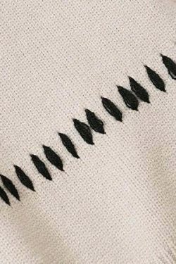 Coquette Aesthetic Ghost Graphic Knitted Sweater for Y2K Fashion and Grunge Style