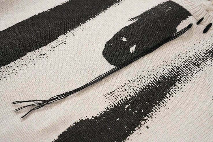 Coquette Aesthetic Ghost Graphic Knitted Sweater for Y2K Fashion and Grunge Style