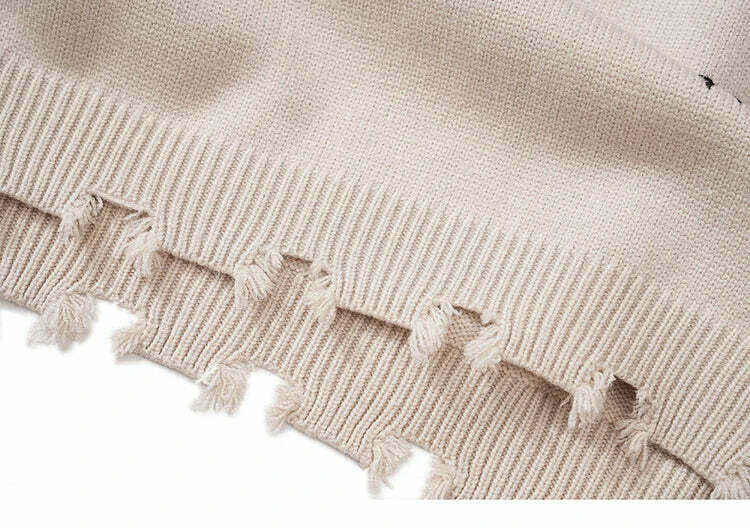 Coquette Aesthetic Ghost Graphic Knitted Sweater for Y2K Fashion and Grunge Style