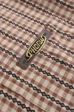 Coquette Aesthetic Gingham Grandad Shirt - Y2K Fashion Half Sleeve Top