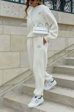 Coquette Aesthetic Gracia Fleece Tracksuit Set - Y2K Fashion Women's Outfit