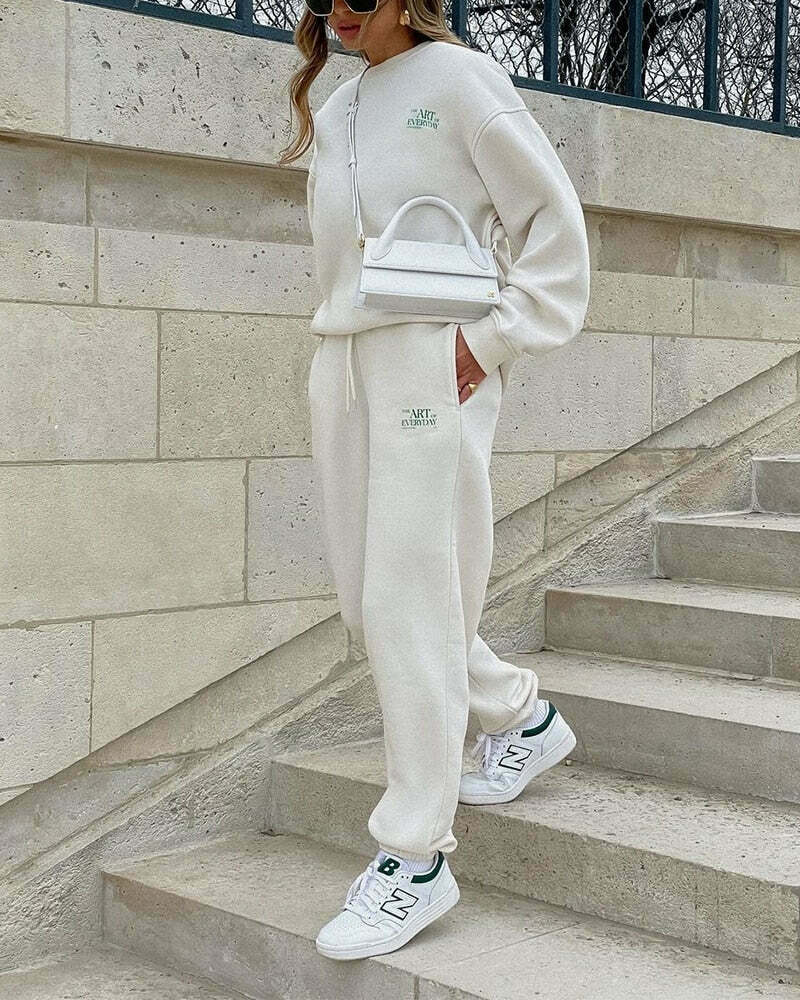 Coquette Aesthetic Gracia Fleece Tracksuit Set - Y2K Fashion Women's Outfit Coquette Aesthetic Gracia Fleece Tracksuit Set - Y2K Fashion Women's Outfit