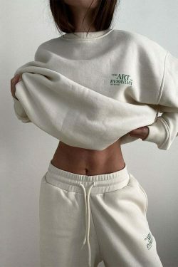 Coquette Aesthetic Gracia Fleece Tracksuit Set - Y2K Fashion Women's Outfit