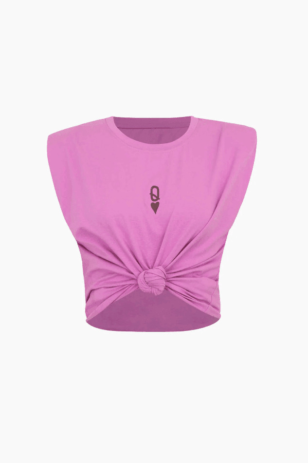 Coquette Aesthetic Graphic Knot Hem T-Shirt - Y2K Fashion Women's Top