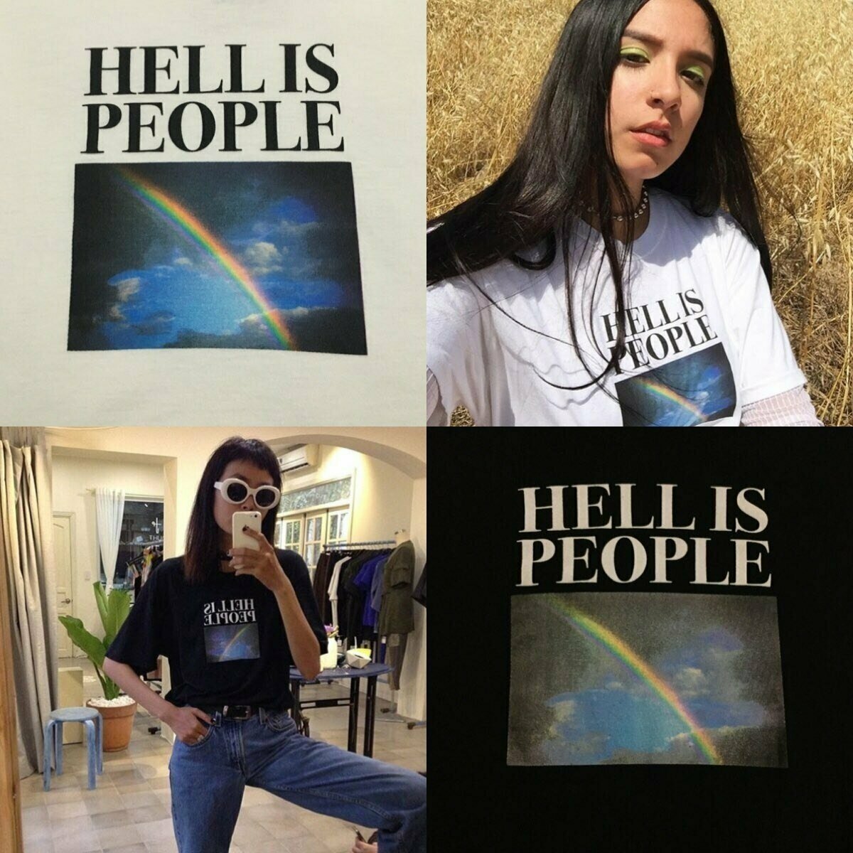 Coquette Aesthetic Grunge Style Hell Is People T-Shirt Y2K Fashion Women's Clothing Coquette Aesthetic Grunge Style Hell Is People T-Shirt Y2K Fashion Women's Clothing