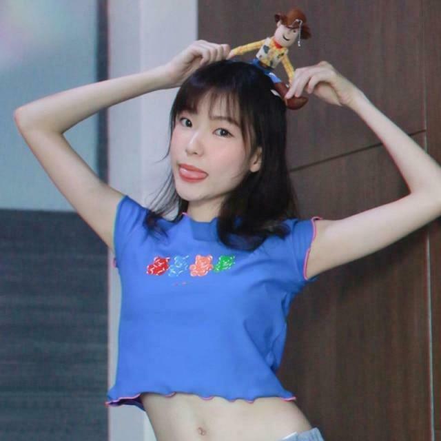 Coquette Aesthetic Gummy Bear Cropped Tee - Y2K Fashion Women's Top