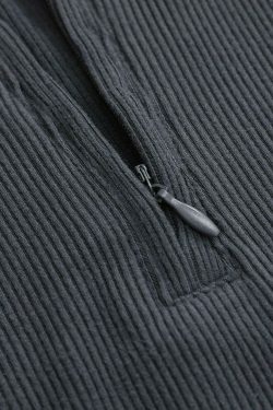 Coquette Aesthetic Half Zip Long Sleeve Top for Y2K Fashion Enthusiasts