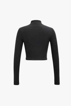 Coquette Aesthetic Half Zip Long Sleeve Top for Y2K Fashion Enthusiasts