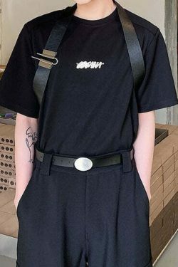 Coquette Aesthetic Harness Strap T-Shirt for Y2K Fashion Enthusiasts