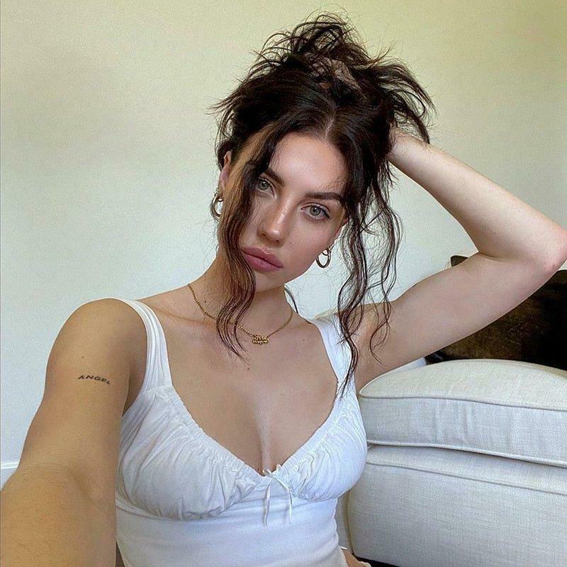 Coquette Aesthetic Hazel Milkmaid Ruched Top - Y2K Fashion Grunge Style Cute