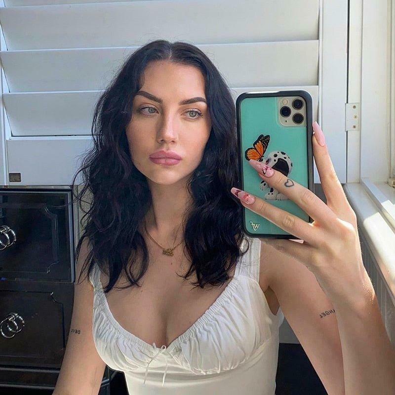 Coquette Aesthetic Hazel Milkmaid Ruched Top - Y2K Fashion Grunge Style Cute