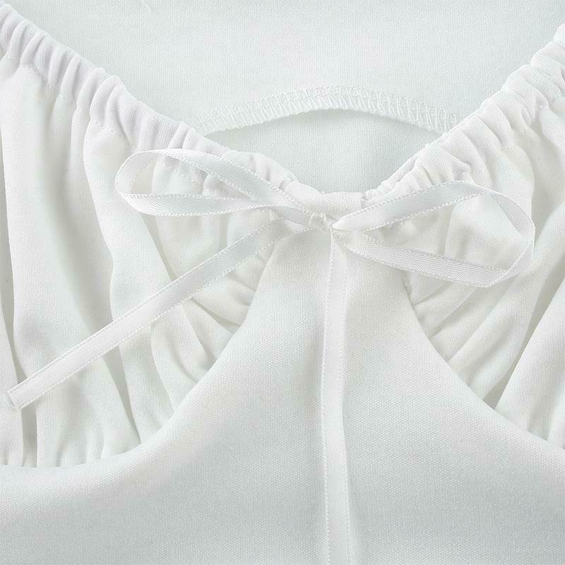 Coquette Aesthetic Hazel Milkmaid Ruched Top - Y2K Fashion Grunge Style Cute