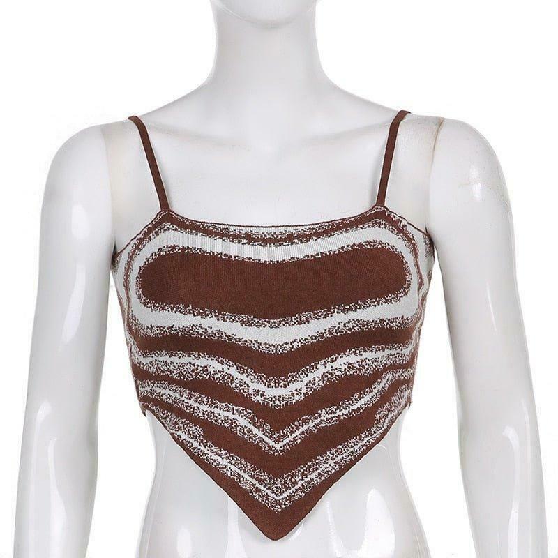 Coquette Aesthetic Heart Print Knit Top - Y2K Fashion - Grunge Style - Cute Pastel Goth Outfit