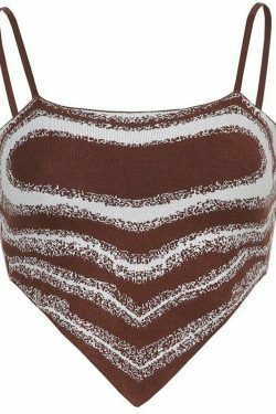 Coquette Aesthetic Heart Print Knit Top - Y2K Fashion - Grunge Style - Cute Pastel Goth Outfit