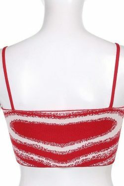 Coquette Aesthetic Heart Print Knit Top - Y2K Fashion - Grunge Style - Cute Pastel Goth Outfit