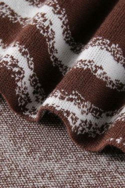 Coquette Aesthetic Heart Print Knit Top - Y2K Fashion - Grunge Style - Cute Pastel Goth Outfit