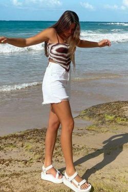 Coquette Aesthetic Heart Print Knit Top - Y2K Fashion - Grunge Style - Cute Pastel Goth Outfit