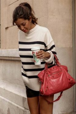 Coquette Aesthetic Henry Stripe Knitted Jumper - Y2K Fashion Women's Sweater