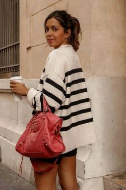 Coquette Aesthetic Henry Stripe Knitted Jumper - Y2K Fashion Women's Sweater