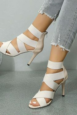 Coquette Aesthetic High-Heeled Strappy Sandal for Y2K Fashionistas