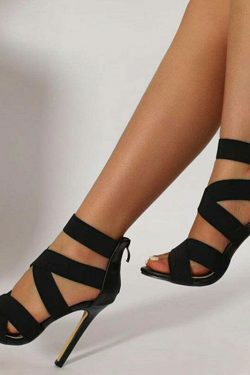 Coquette Aesthetic High-Heeled Strappy Sandal for Y2K Fashionistas