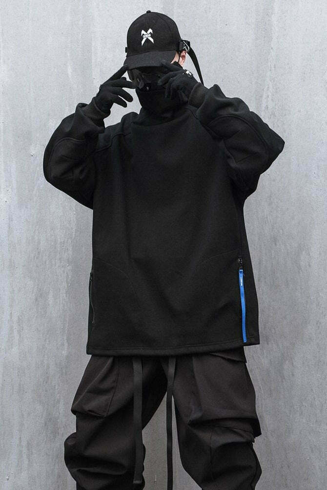 Coquette Aesthetic High Neck Sweatshirt - Y2K Fashion Minimalist Style for Women