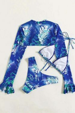 Coquette Aesthetic High Waist Bikini Set - Y2K Fashion Three-Piece Swimsuit