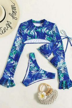 Coquette Aesthetic High Waist Bikini Set - Y2K Fashion Three-Piece Swimsuit