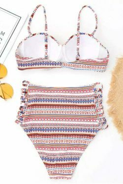 Coquette Aesthetic High Waist Bikini Set with Pretty Push-Up Print