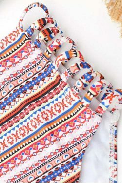 Coquette Aesthetic High Waist Bikini Set with Pretty Push-Up Print