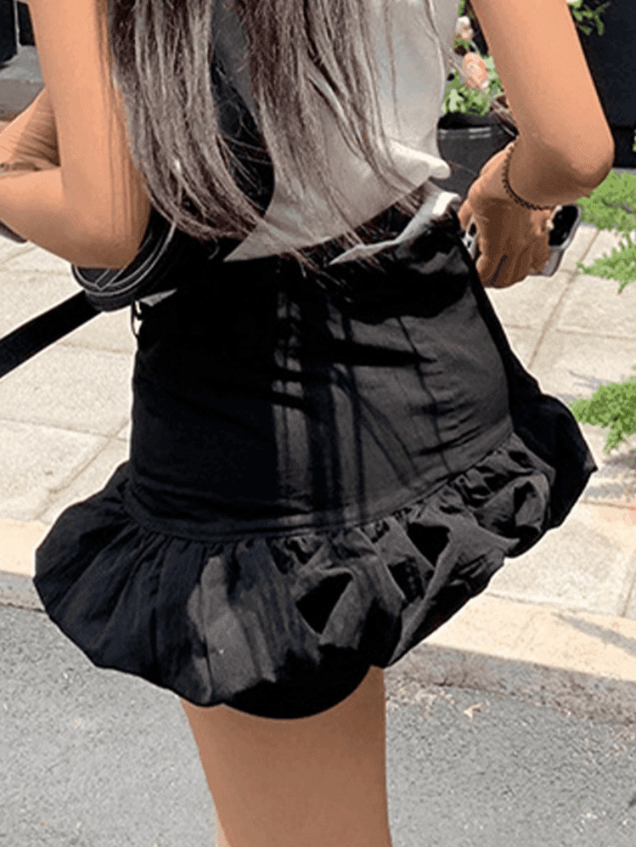 Coquette Aesthetic High Waist Bud Lantern Skirt Coquette Aesthetic High Waist Bud Lantern Skirt